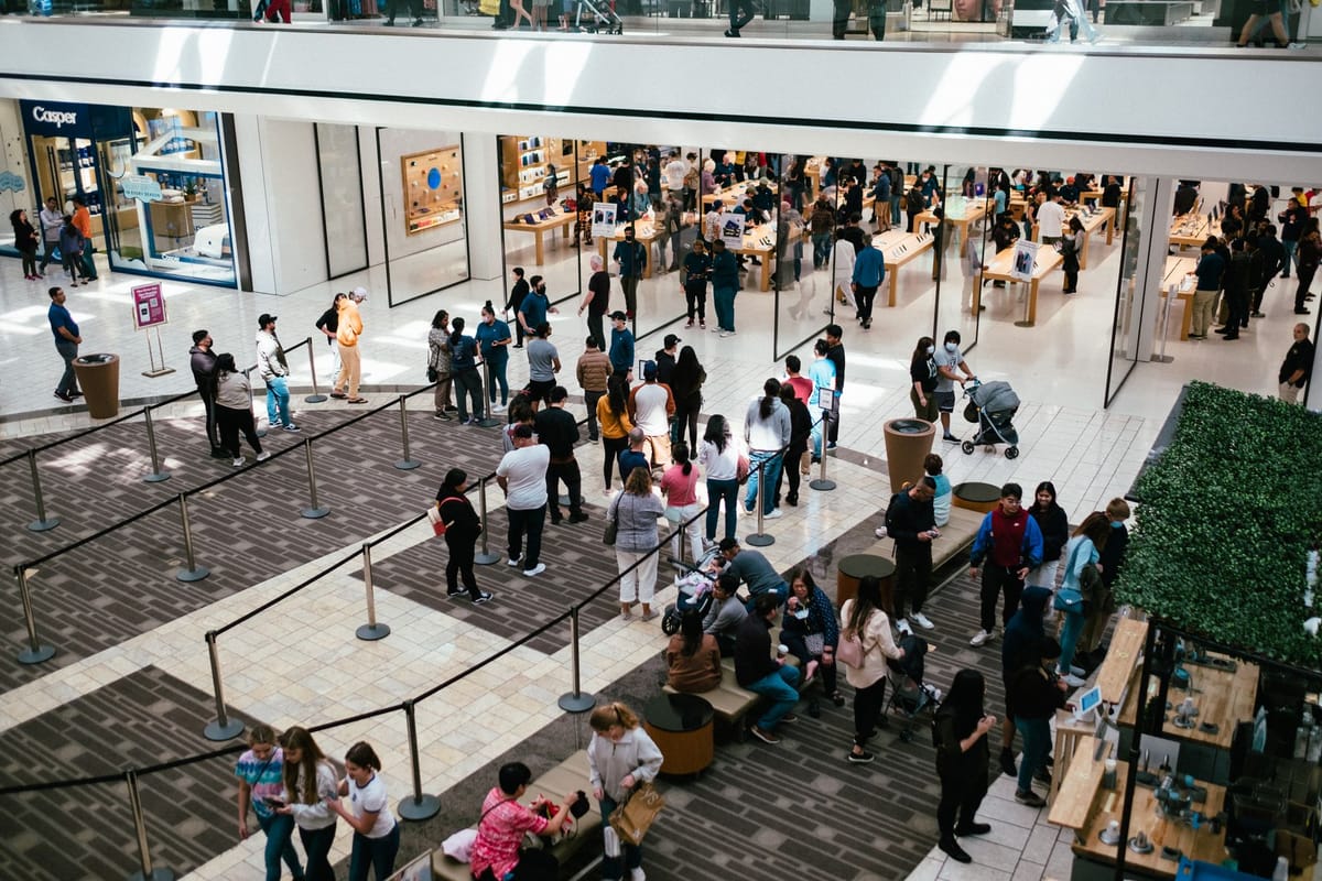 A roadshow promotion stand in a mall