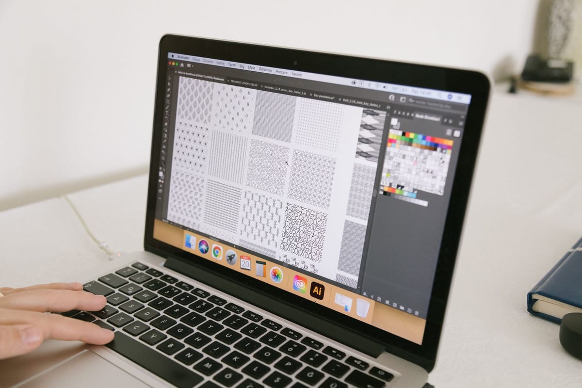 A logo being edited in vector software