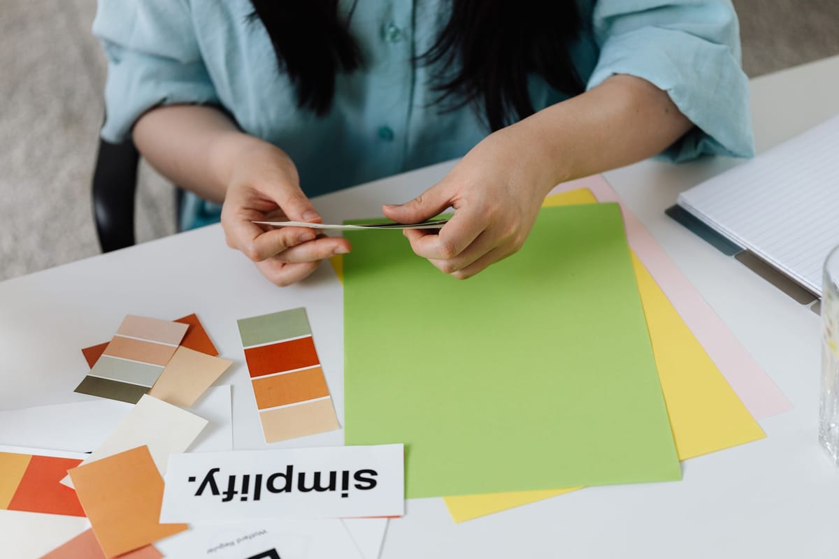 CMYK colour swatches at a print shop