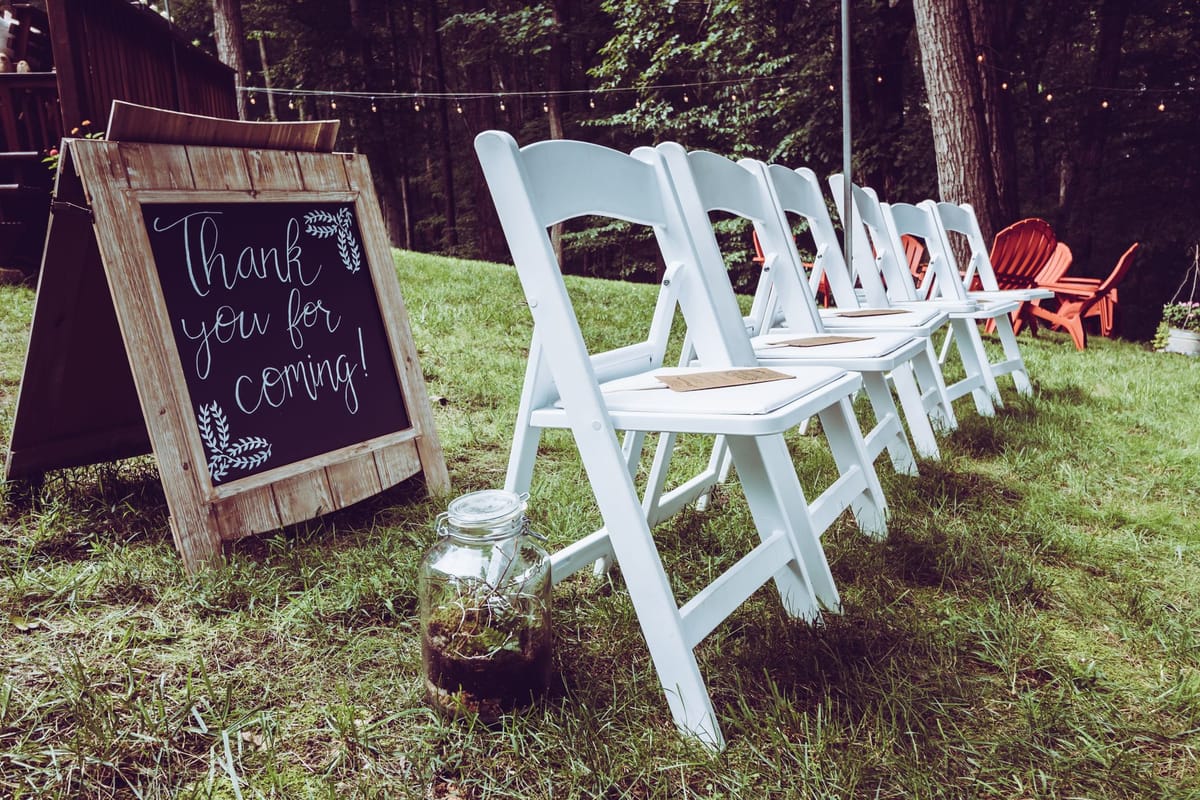 A wedding seating chart sign