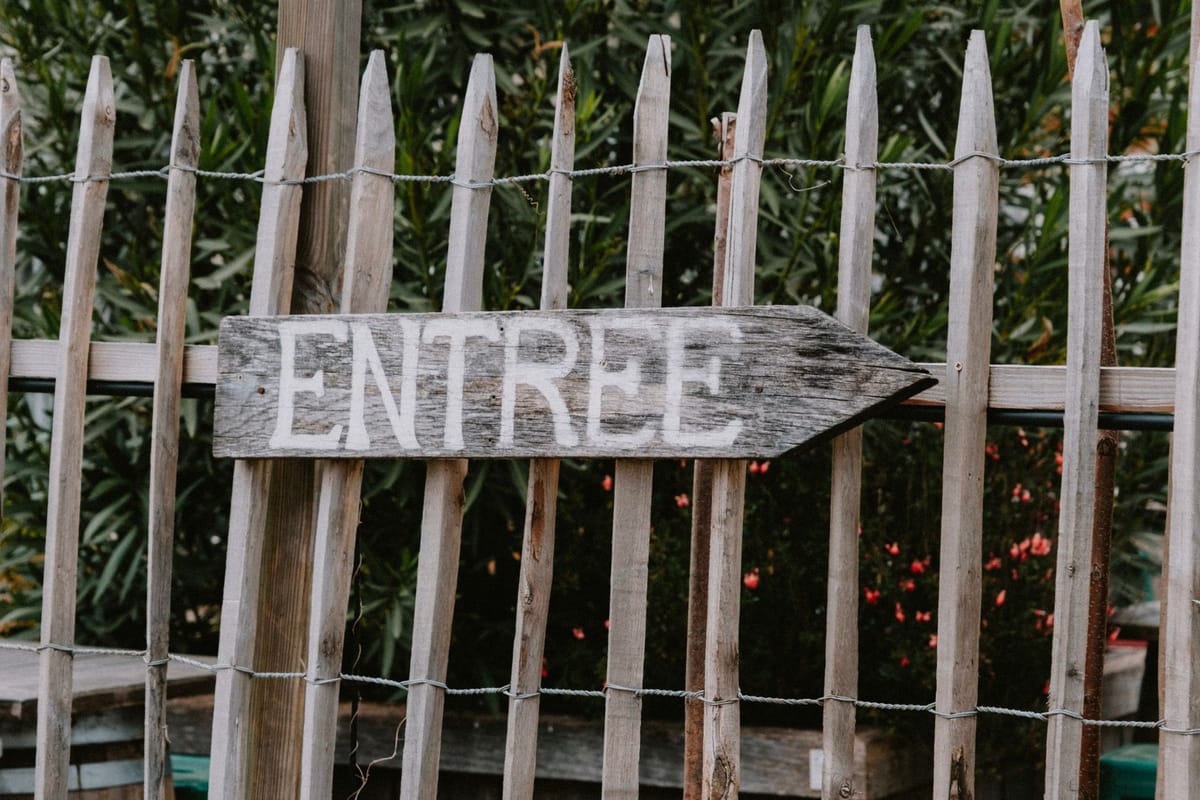 Directional signage at an event